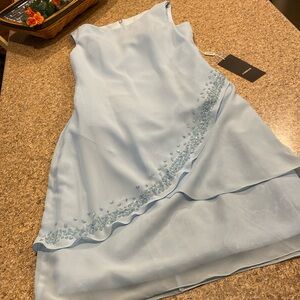 NWT Izidress Blue Sequins Mother of Bride Dress No Size Care Tags Imperfections